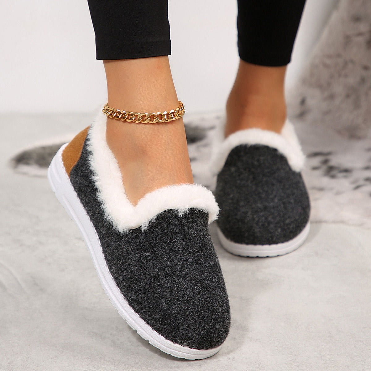 Marley Shoes™ | Women's Winter Plush-Like Loafers