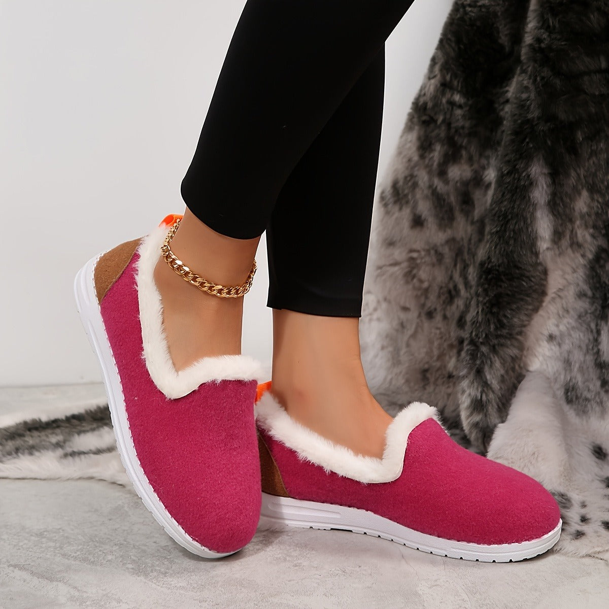 Marley Shoes™ | Women's Winter Plush-Like Loafers