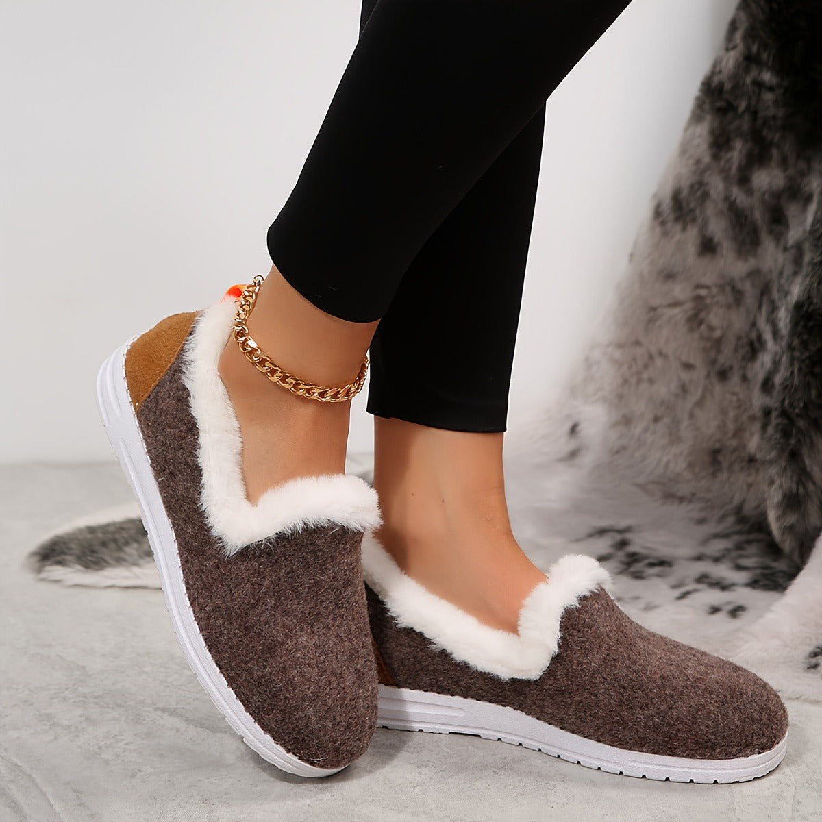 Marley Shoes™ | Women's Winter Plush-Like Loafers
