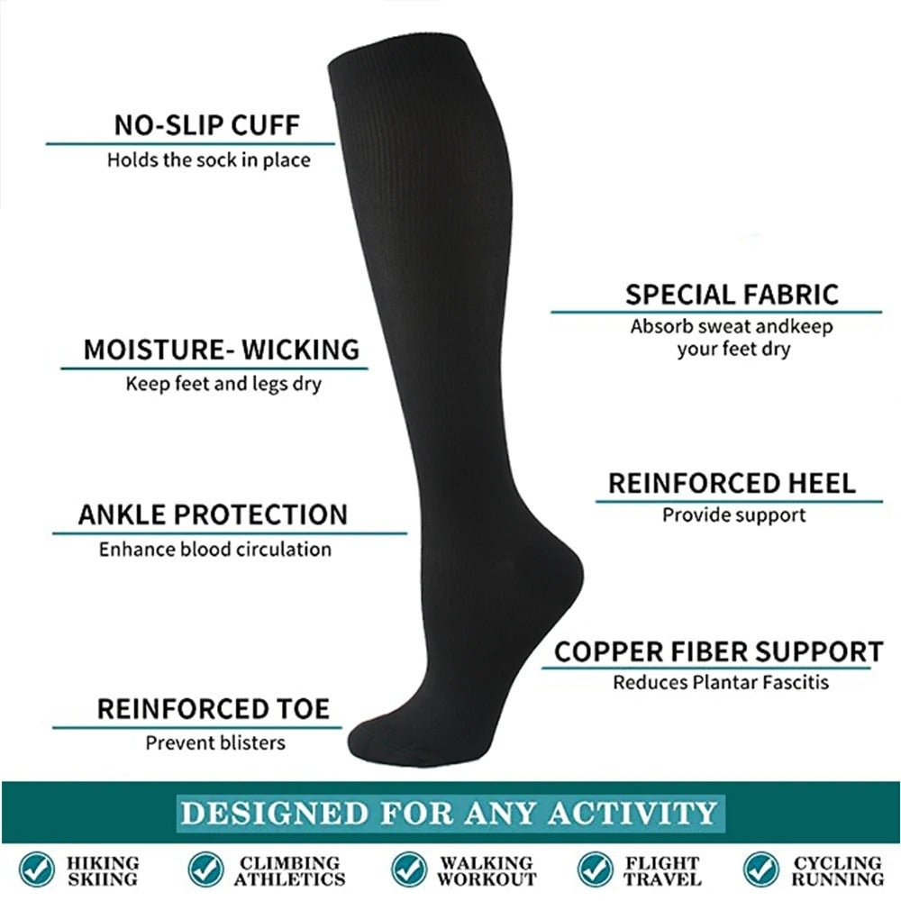 Orthopedic Compression Socks, Anti-Fatigue, Graduated Support, Circulation Aid