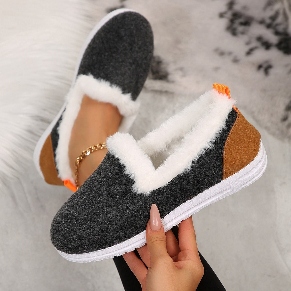 Marley Shoes™ | Women's Winter Plush-Like Loafers