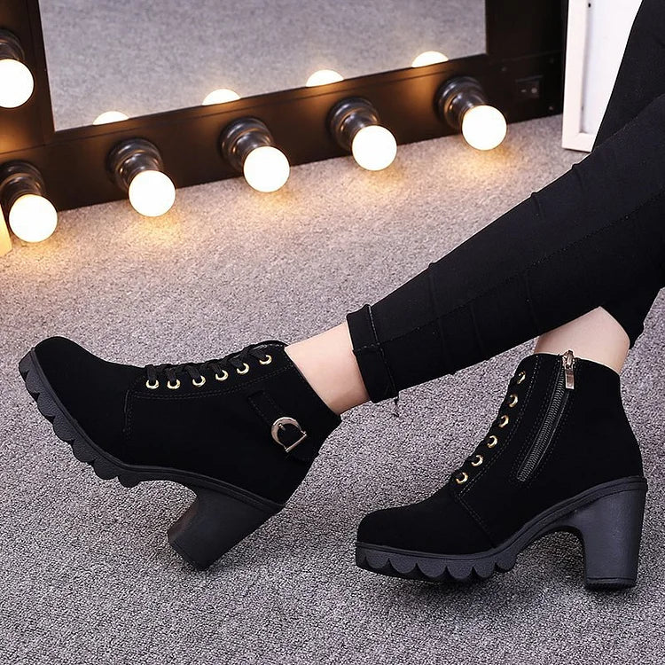 Marley Shoes™ | The Stiletto Lace-Up Ankle Boot
