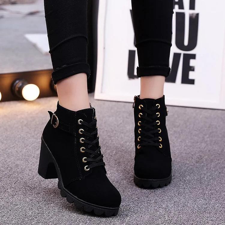 Marley Shoes™ | The Stiletto Lace-Up Ankle Boot