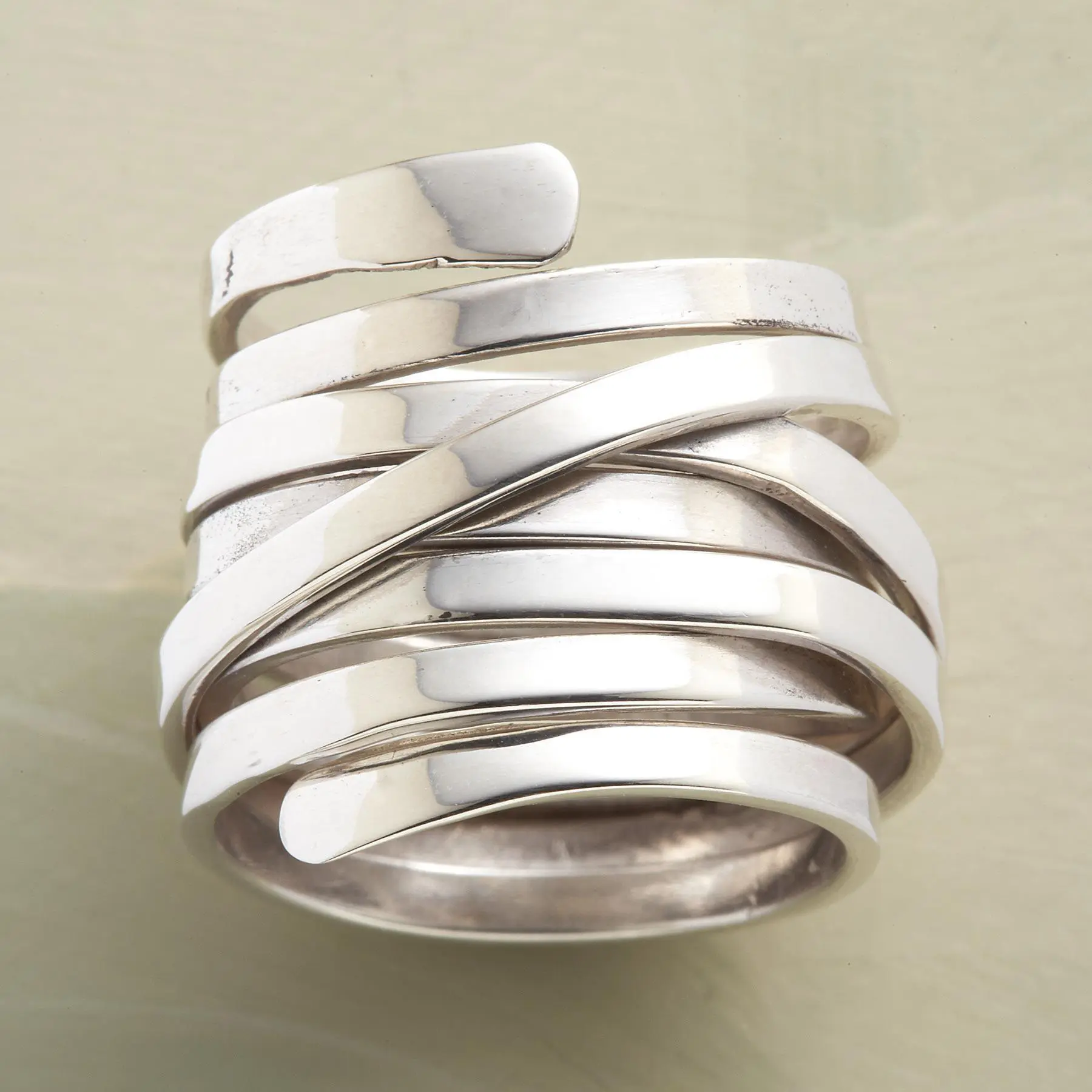 Vintage Thick Layer Silver Ring – “Bliss” Textured Band