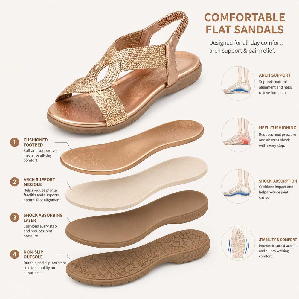Why do comfortable flat sandals work?