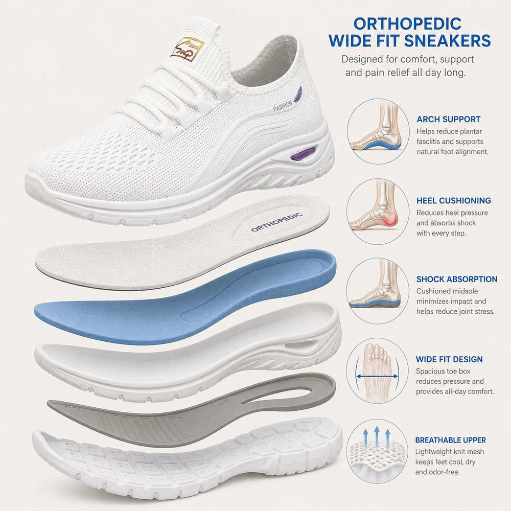 Why Orthopedic Wide Fit Sneakers works?